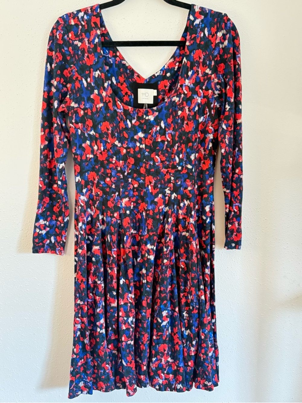 HD in Paris Red, Blue & Black Abstract Floral Dress
